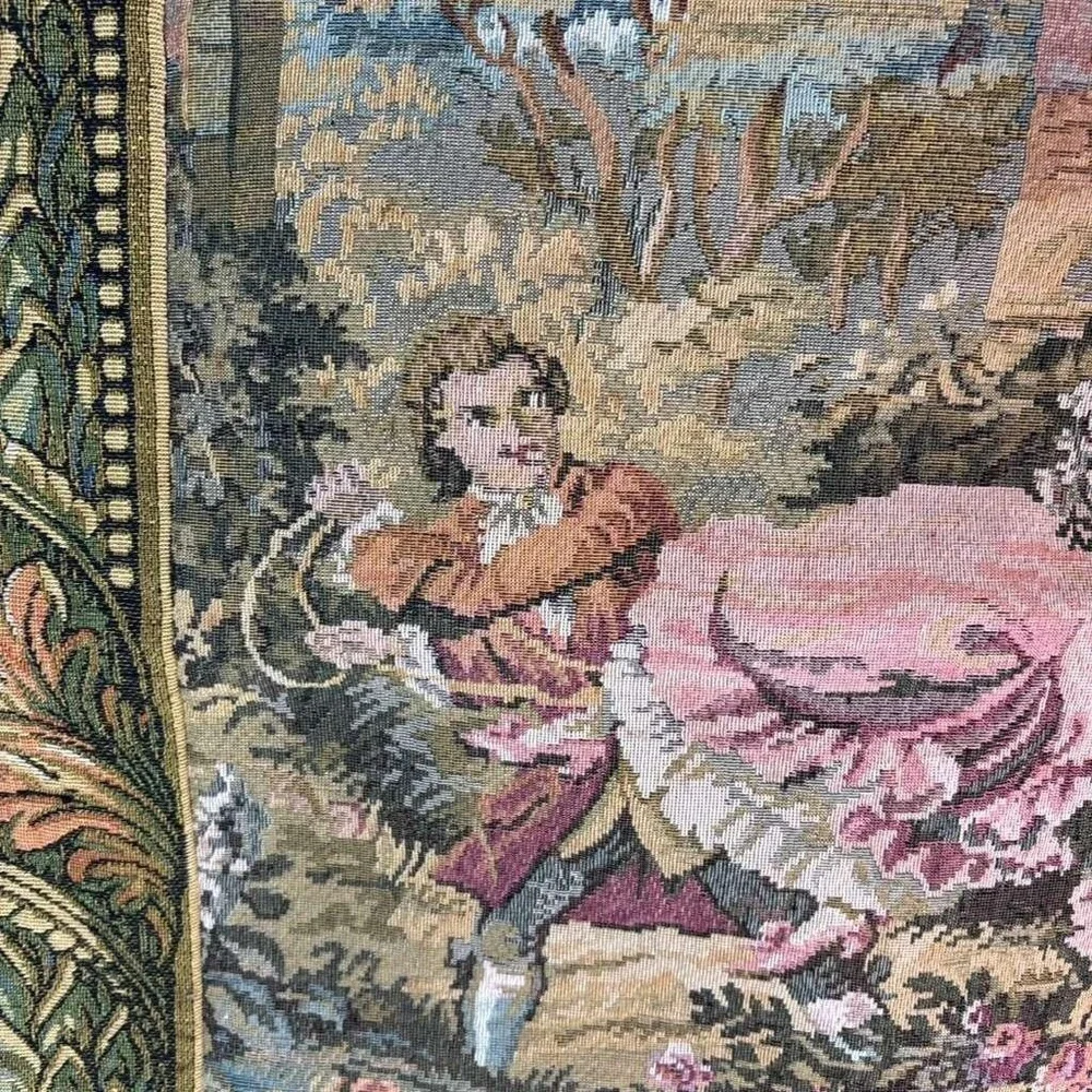 Vintage Fine Art Tapestry Fragonard The Swing Wall‎ Hanging Woven By Sea Gull